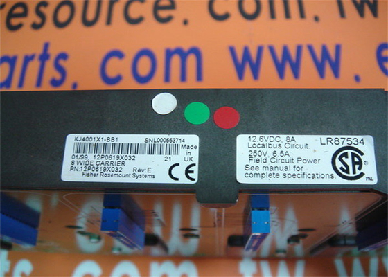 Emerson DeltaV KJ4001X1-BB1 12P0619X032 8 WIDE I/O CARRIER Módulo de fonte de alimentação redundante