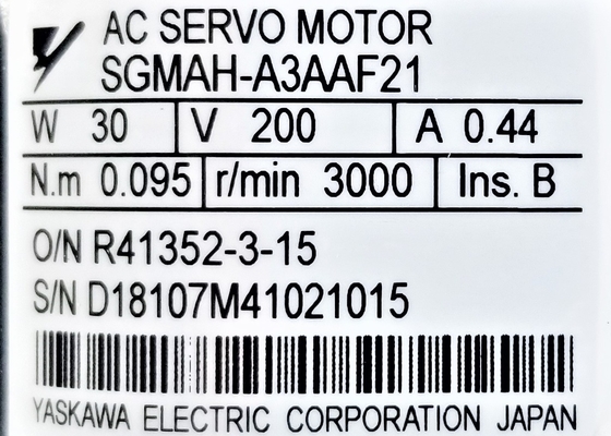 Yaskawa AC Servo Motor SGMAH-A3AAF21 Novo na caixa original