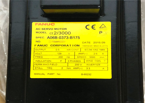 Alfa industrial de Fanuc do servo motor A06B-0373-B175 2/3000 de 3000rpm 200-230V
